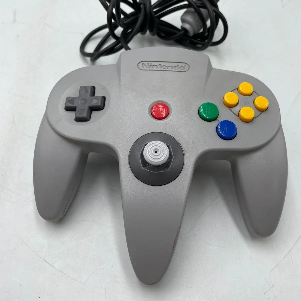 Nintendo 64 Gaming Controller Gray Wired Handheld Ergonomic Joystick for Console